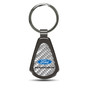 Ford Ranger Silver Genuine Carbon Fiber Black Metal Teardrop Key Chain