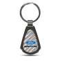 Ford F-150 Raptor Silver Genuine Carbon Fiber Black Metal Teardrop Key Chain