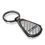 Ford F-150 Lightning Silver Genuine Carbon Fiber Black Metal Teardrop Key Chain