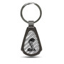 Ford Mustang Cobra Silver Genuine Carbon Fiber Black Metal Teardrop Key Chain