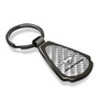 Ford Mustang Silver Genuine Carbon Fiber Black Metal Teardrop Key Chain