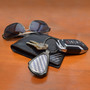 Ford F150 Lariat Silver Genuine Carbon Fiber Black Metal Teardrop Key Chain