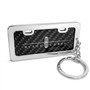 Lincoln Black Label Black Real Carbon Fiber Mini Chrome Metal License Frame Style Key Chain