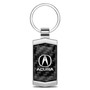 Acura Logo Real Black Carbon Fiber Chrome Metal Case Key Chain