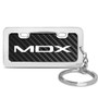 Acura MDX Custom Designed Black Real Carbon Fiber Chrome License Frame Style Key Chain