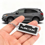 Acura MDX Custom Designed Black Real Carbon Fiber Chrome License Frame Style Key Chain