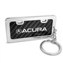 Acura Custom Designed Black Real Carbon Fiber Chrome License Frame Style Key Chain