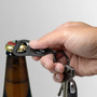 Ford Mustang Cobra Logo Carbon Fiber Flat Bottle Opener Black Metal Key Chain