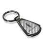 Lincoln Continental Silver Genuine Carbon Fiber Black Metal Teardrop Key Chain