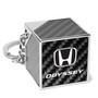 Honda Odyssey Black Real Carbon Fiber Custom Designed Cube Block Style Metal Key Chain