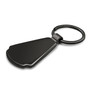 Lincoln Silver Genuine Carbon Fiber Black Metal Teardrop Key Chain
