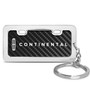 Lincoln Continental Black Real Carbon Fiber Mini Chrome Metal License Frame Style Key Chain