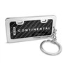 Lincoln Continental Black Real Carbon Fiber Mini Chrome Metal License Frame Style Key Chain