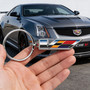 Cadillac V Logo Shape 3D Die-Cut Metal Key Chain Key-Charm