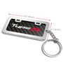 Acura Type-S Custom Designed Black Real Carbon Fiber Chrome License Frame Style Key Chain
