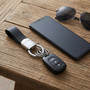 Chevrolet Camaro 1LE Black Genuine Leather Strap Chrome Round Hook Metal Key Chain