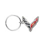Chevrolet Corvette C8 Logo Shape 3D Die-Cut Metal Key Chain Key-Charm