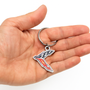 Chevrolet Corvette C8 Logo Shape 3D Die-Cut Metal Key Chain Key-Charm