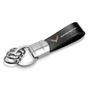 Chevrolet Corvette C7 Black Genuine Leather Strap Chrome Round Hook Metal Key Chain