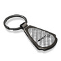 Dodge SRT Hellcat Silver Genuine Carbon Fiber Black Metal Teardrop Key Chain