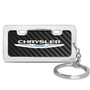 Chrysler Logo Black Real Carbon Fiber Mini Chrome Metal License Frame Style Key Chain