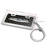 Chrysler Logo Black Real Carbon Fiber Mini Chrome Metal License Frame Style Key Chain