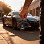 Acura NSX Logo Real Black Carbon Fiber Large Shield-Style Key Chain