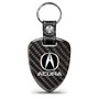 Acura Logo Real Black Carbon Fiber Large Shield-Style Key Chain