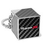Acura Type-S Black Real Carbon Fiber Custom Designed Cube Block Style Metal Key Chain