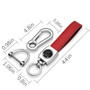 Honda Logo in Black Genuine Red Leather Loop-Strap Chrome Hook Key Chain