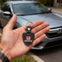 Honda Red Logo Real Black Carbon Fiber Large Shield-Style Key Chain
