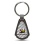 Dodge Scat-Pack Silver Genuine Carbon Fiber Black Metal Teardrop Key Chain