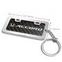 Honda Accord Custom Designed Black Real Carbon Fiber Chrome License Frame Style Key Chain