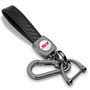 Honda Civic Si in White Real Carbon Fiber Loop-Strap Gunmatal Hook Key Chain
