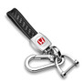 Honda Red Logo in White Real Carbon Fiber Loop-Strap Chrome Hook Key Chain