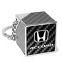 Honda Accord Black Real Carbon Fiber Custom Designed Cube Block Style Metal Key Chain