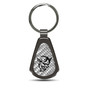 Dodge Demon Silver Genuine Carbon Fiber Black Metal Teardrop Key Chain
