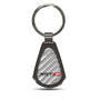 Dodge Jeep SRT-8 Silver Genuine Carbon Fiber Black Metal Teardrop Key Chain