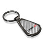 Dodge Jeep SRT-8 Silver Genuine Carbon Fiber Black Metal Teardrop Key Chain