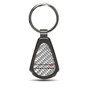 Dodge Challenger Silver Genuine Carbon Fiber Black Metal Teardrop Key Chain