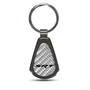 Dodge Jeep SRT Silver Genuine Carbon Fiber Black Metal Teardrop Key Chain
