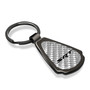 Dodge Jeep SRT Silver Genuine Carbon Fiber Black Metal Teardrop Key Chain