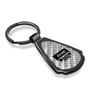 Jeep Grill Silver Genuine Carbon Fiber Black Metal Teardrop Key Chain