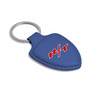 Dodge R/T Logo Blue Shield-Shape Style Genuine Leather Key Chain