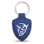 Dodge Demon Blue Shield-Shape Style Genuine Leather Key Chain