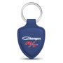Dodge Charger R/T Classic Blue Shield-Shape Style Genuine Leather Key Chain