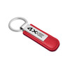 Jeep 4xe Red PU Leather Strap Silver Metal Bar Key Chain
