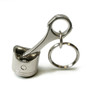 Dodge Challenger R/T Classic Logo in White Chrome Finish Engine Piston and Rod Metal Key Chain