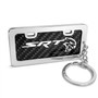 Dodge SRT Hellcat Black Real Carbon Fiber Mini Chrome Metal License Frame Style Key Chain