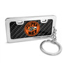Dodge Super-Bee Black Real Carbon Fiber Mini Chrome Metal License Frame Style Key Chain